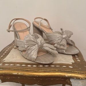 Loeffler Randall Camellia Champagne Pleated Bow Heel *Never Worn*